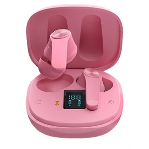 Love City Led Ekranlı Su Geçirmez Bluetooth Kulaklık -Pembe (Yurt Dışından)