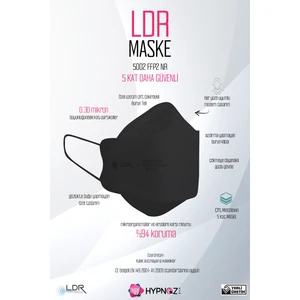 Ldr 5002 Kore Tipi 'ce Belgeli' Medikal Maske-Siyah (4 Kutu)