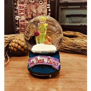 Le Petit Prince Küçük Prens Kurdeleli Orta Boy Işıklı Müzikli Kar Küresi