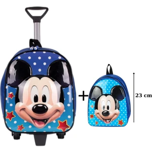 Mickey Mouse Anaokulu Çanta Seti Çekçekli Çanta - Mini Sırt Çantası