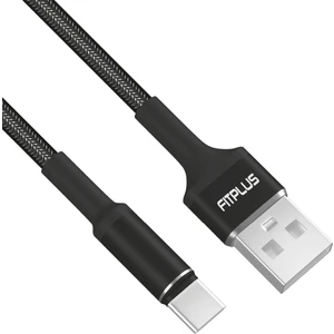 Fitplus Round RS-103 Type-C Data/şarj Kablosu 3A 1mt Örgü - Siyah