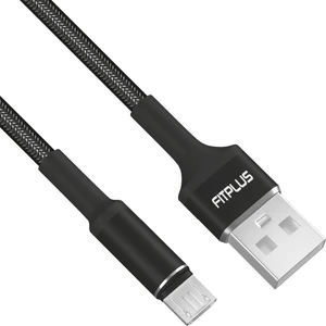 Fitplus Round RS-101 Micro USB Data/şarj Kablosu 3A 1mt Örgü - Siyah