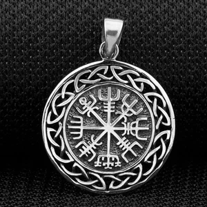 Viking Vegvisir Pusulası Denizci 925 Ayar Gümüş Kolye Ucu