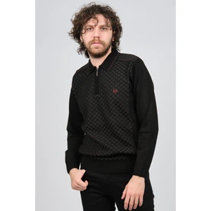 Erkek Fermuarlı Polo Yaka Kazak 1577418 Siyah