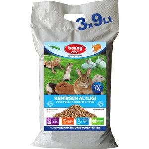 Bonny Nice Doğal Çam Pelet Hamster Kafes Altlığı 5 kg 10 Lt 3'lü