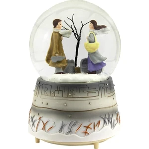 Kış Masalı Orta Boy Işıklı Müzikli Kar Küresi (Beyaz)