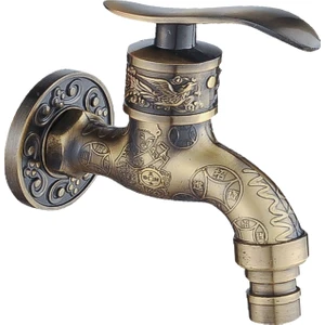 F Fityle Duvara Monte Dekoratif Bahçe Lavabo Bataryası - Bronz (Yurt Dışından)
