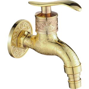 F Fityle İşlemeli Duvara Monte Musluk - Altın (Yurt Dışından)