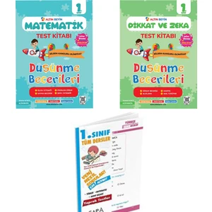 Altın Nokta Yayınevi 1. Sınıf Altın Beyin Dikkat Zeka ve Matematik Kitabı Set - Yaprak Test