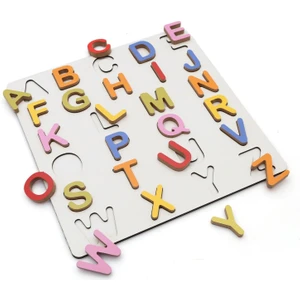 Wooden Toys Doğal Ahşap Eğitici Oyuncak Renkli Kabartmalı Harfler HMH-116