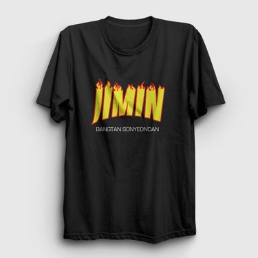 Presmono Unisex Siyah Thrasher K Pop Jimin Bts T Shirt Fiyat