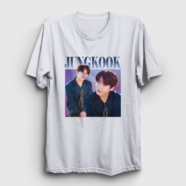 Presmono Unisex Beyaz Poster K Pop Jungkook Bts T-Shirt Fiyatı
