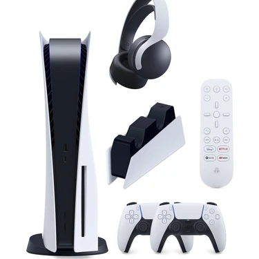 Sony Playstation 5 + 2.Dualsense + PS5 3D Pulse Kulaklık + PS5 Şarj İstasyonu + PS5 Media