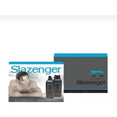 Slazenger Orıjınal Parfüm Edt 125ML + 150ML Erkek Deodorant Mavi Kofre