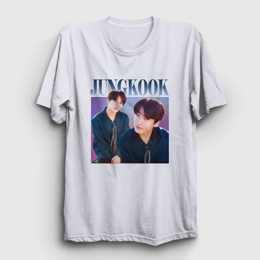 Presmono Unisex Beyaz Poster K Pop Jungkook Bts T-Shirt Fiyatı