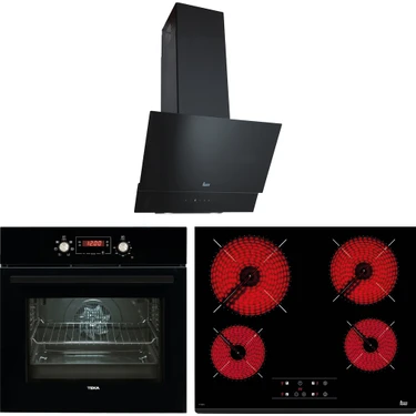 Teka - Chef 9 Ankastre Set - (Hak 627 Bk Fırın + Tz 6415 Ocak + Tvt 60.1 Davlumbaz) - Siyah -