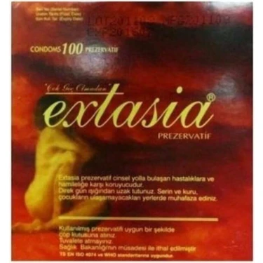 Extasia 100 Adet Prezervatif Cinsel İlişkilerde Güvenli Kullanım İçin