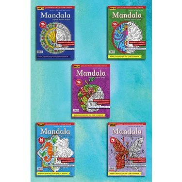 Mandala Çizgilerle Boyama 5' Li Set