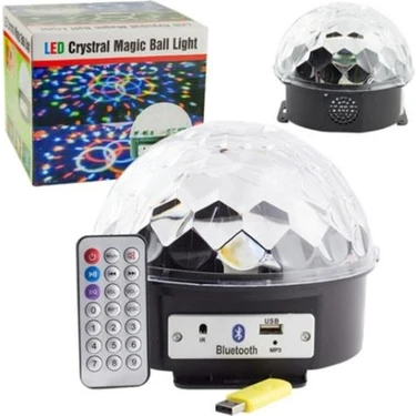 Naz Ticaret Crystal Magic Ball Light USB/Blueooth Özellikli Yarım Dünya Küre Disko