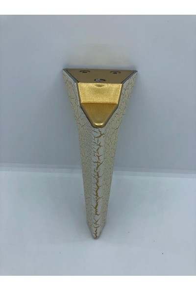 Karakoç Plastik, Paris,16 cm Krem-Gold Çatlatma Boyalı Koltuk,mobilya Ayağı (4 Adet)