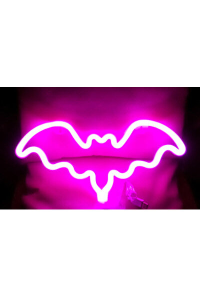 Lili Dekoratif Neon Işıklı Yarasa Masa Gece LED Lambası