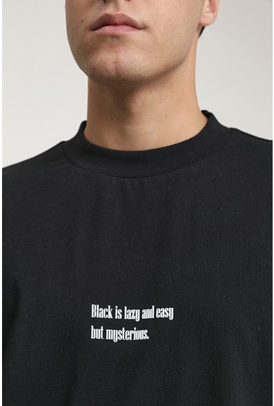 Twn Slim Fit Siyah Baskili T-Shirt