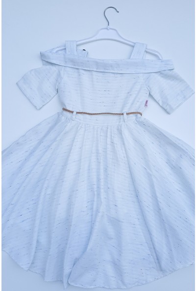 Tivido Beyaz Klos Kız Çocuk Elbisesi