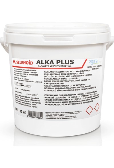 SELENOID Havuz Ph ve Alkalinite Yükseltici Selonoid Alka (+) 10 kg