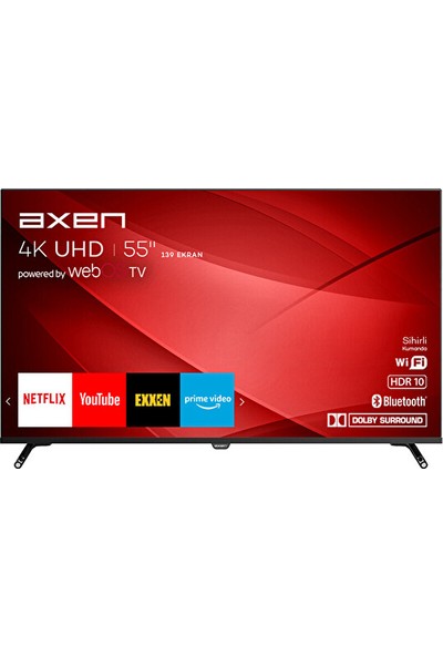 Axen AX55FIL243 55" 139 Ekran Uydu Alıcılı 4K Ultra HD webOS Smart TV