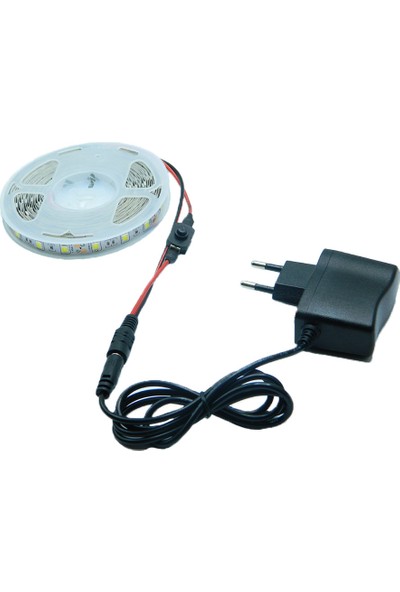 Smyrna Adaptörlü ve Açma-Kapama Anahtarlı Şerit LED Seti 12V 2 Metre Amber