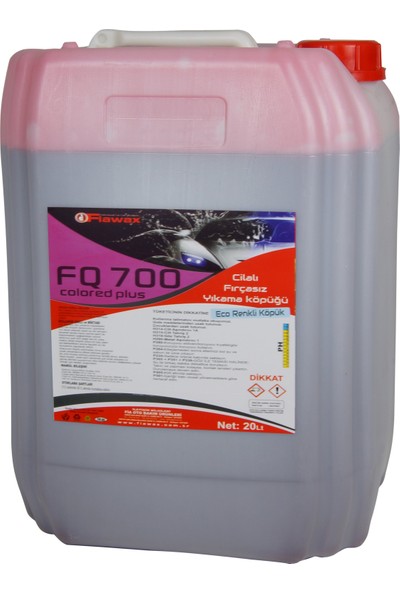 Fiawax FQ700 Colored Plus Cilalı Fırçasız Renkli Köpük Oto Yıkama Maddesi 20 Lt
