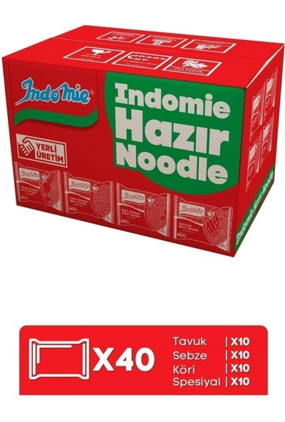 Indomie 40'lı Mix Pack Hazır Noodle