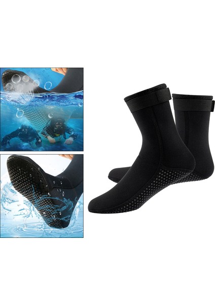 Erkekler Kadınlar Neopren Dalış Scuba Wetsuit Çizmeler 3mm Sörf Şnorkel Çorap Çorap Siyah Xs indirimleri