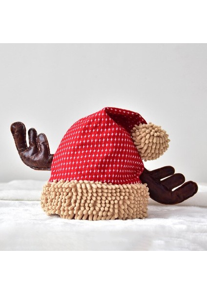 2 Adet Ev Için Yetişkinler Noel Dekorasyonu Için Noel Şapka-Kırmızı (Yurt Dışından)