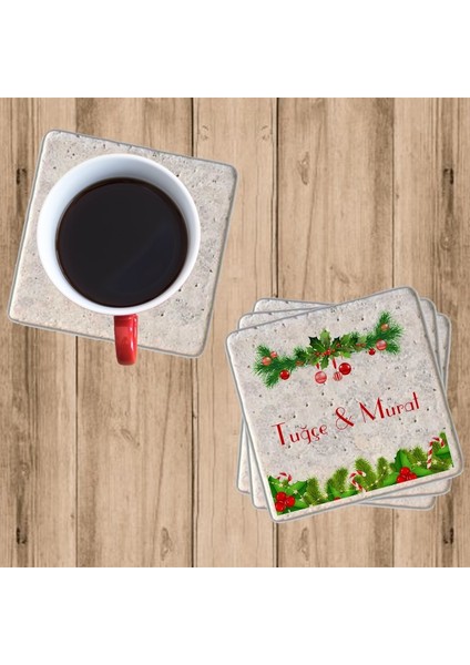 İsimli Taş Bardak Altlığı