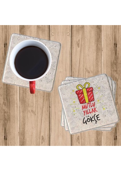 Mutlu Yıllar Bardak Altlığı