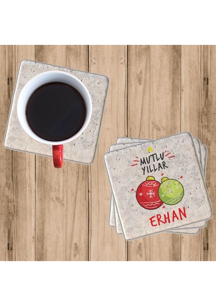 Mutlu Yıllar Bardak Altlığı