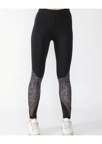 Yüksek Bel Çizgi Desenli Toparlayıcı Tayt