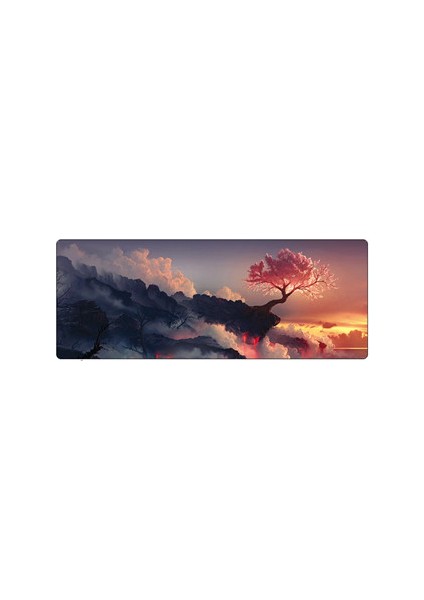 El Boyaması Fantezi Desen Mouse Pad, Boyutu: 300 x 800 x 4mm Dikiş (3 Rüya Manzarası) (Yurt Dışından)