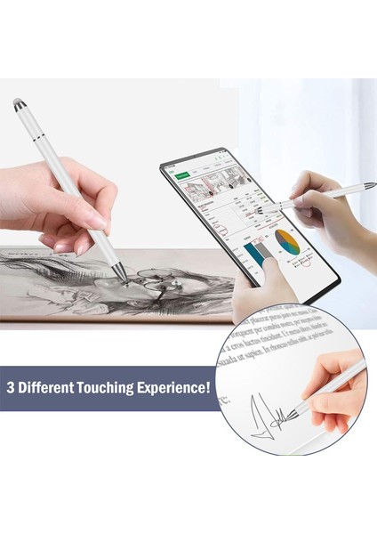 JB03 Pan Kafası + Fiber Bez + Ball Point Kalem Stylus Kalem (Beyaz) (Yurt Dışından) fırsatları