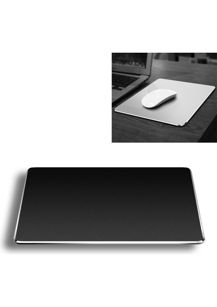 Alüminyum Alaşım Çift Taraflı Kaymaz Mat Masa Mouse Pad, Boyut: M (Siyah) (Yurt Dışından)