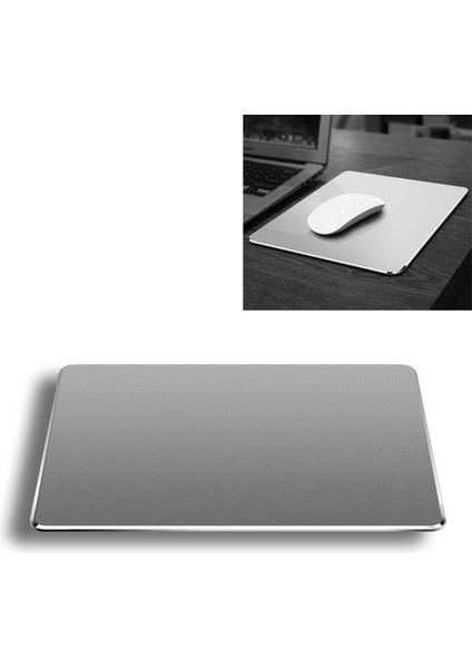 Alüminyum Alaşım Çift Taraflı Kaymaz Mat Masa Mouse Pad, Boyut: M (Gri) (Yurt Dışından)