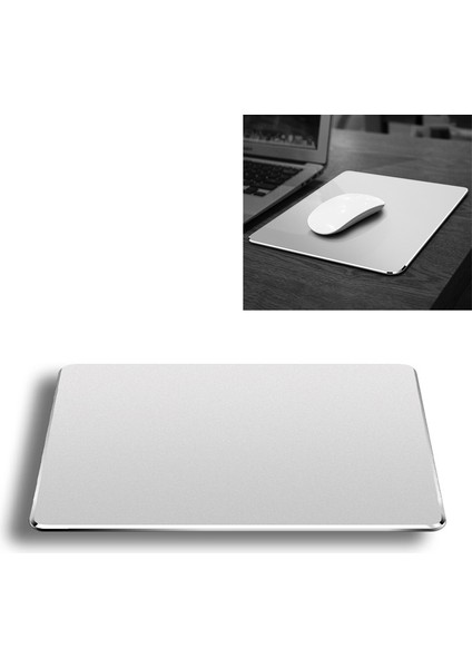 Alüminyum Alaşım Çift Taraflı Kaymaz Mat Masa Mouse Pad, Boyut: M (Gümüş) (Yurt Dışından)