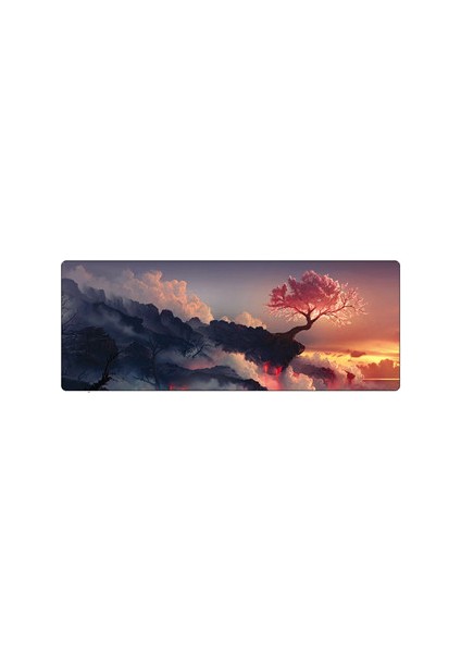 El Boyaması Fantezi Desen Mouse Pad, Boyutu: 400 x 900 x 5mm Dikiş (3 Rüya Manzarası) (Yurt Dışından)