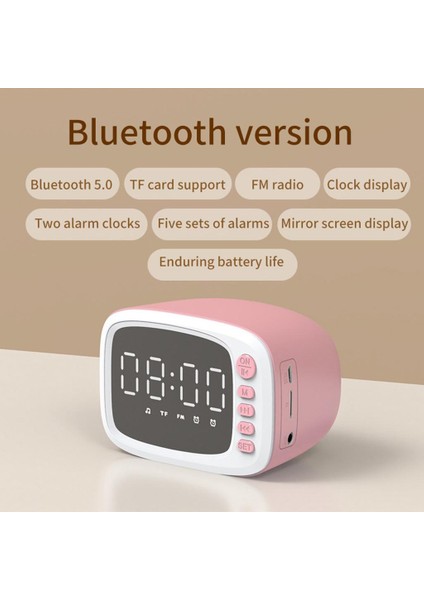 Masaüstü Kablosuz Dijital Çalar Saat Taşınabilir Bluetooth Hoparlör Fm Radyo Pembe (Yurt Dışından) fırsatları