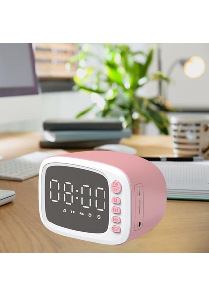Masaüstü Kablosuz Dijital Çalar Saat Taşınabilir Bluetooth Hoparlör Fm Radyo Pembe (Yurt Dışından) indirimleri