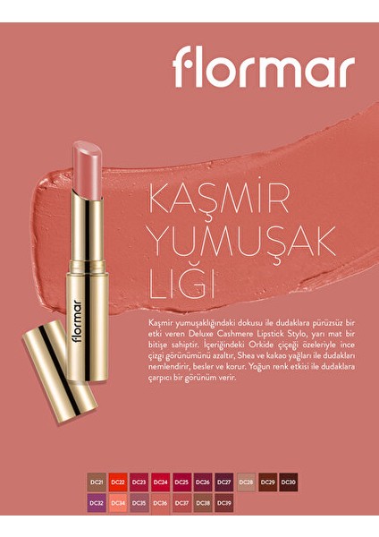 Deluxe Cashmere Lipstick Stylo Nude Gül Kurusu Ruj DC36