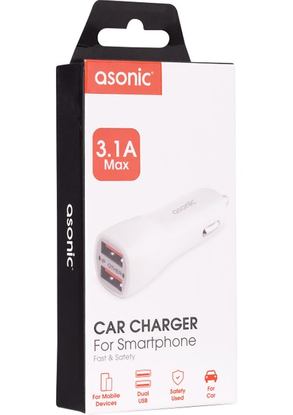 AS-XC205 3.1A Iki USB Araç Şarj Cihazı fırsatları