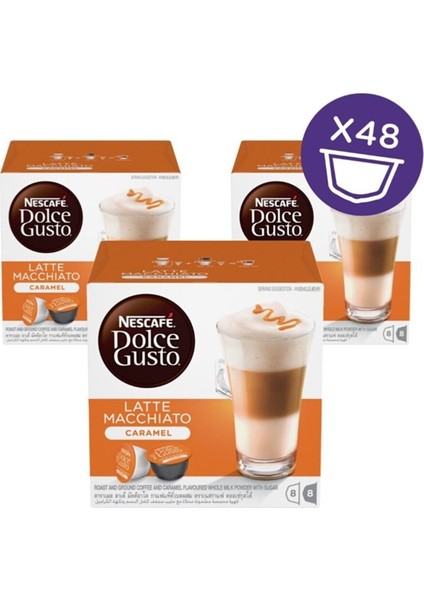 Dolce Gusto Latte Macchiato Caramel Kapsül Kahve 16'lı x 3 Kutu