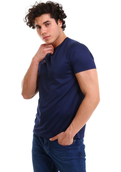 Erkek Basic T-Shirt Tres Lacivert fiyatları